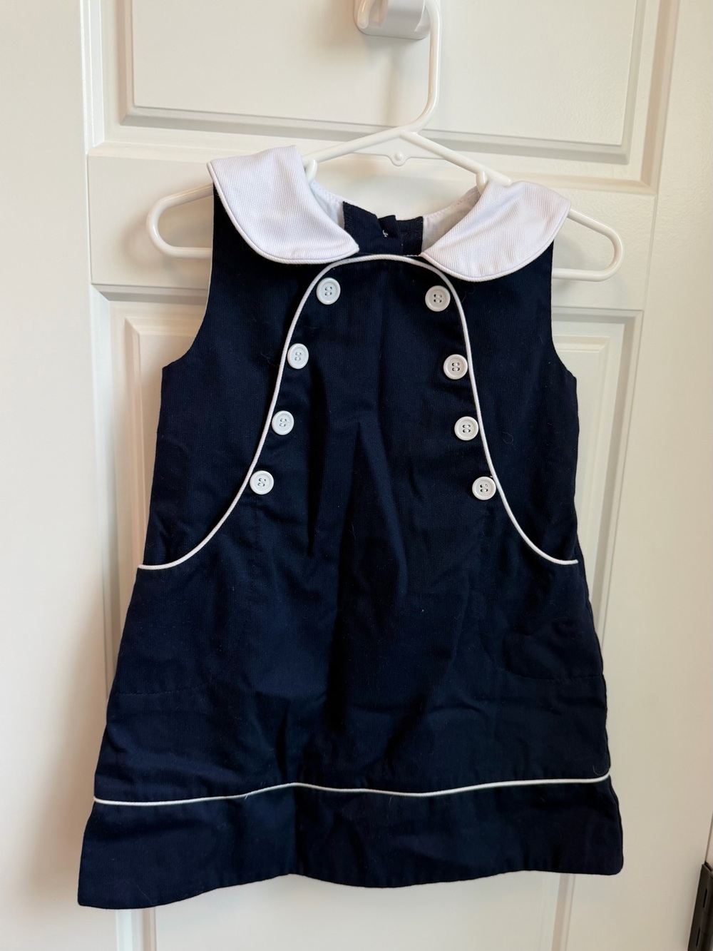 Shrimp & Grits Navy & White Sailor-Style  Girls Dress